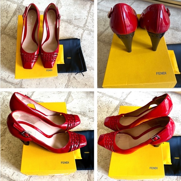 FENDI PATENT LEATHER PUMP WITH HEELS - Picture 5 of 13